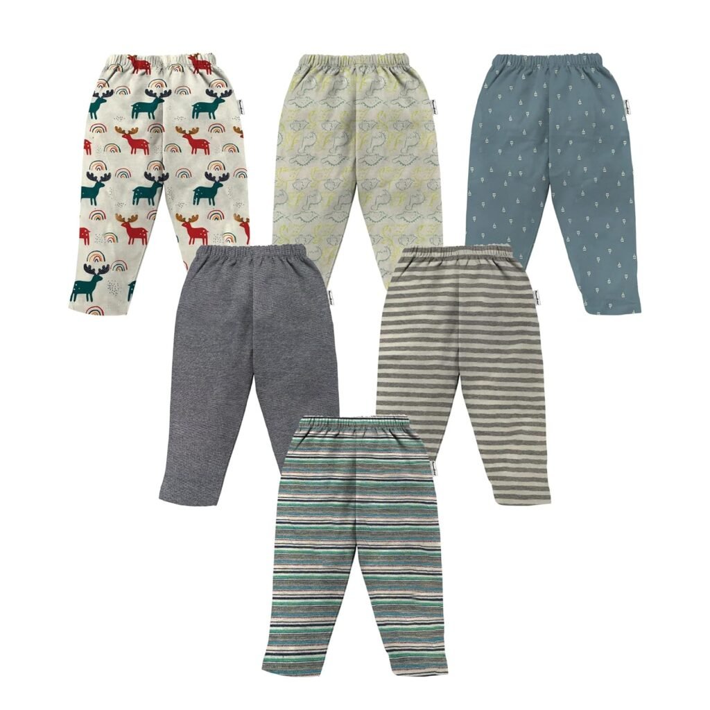 NammaBaby 100% Cotton Assorted Track Pant for Boys and Girls – Regular fit | Loose Fit Track Pants(Pack of 6)