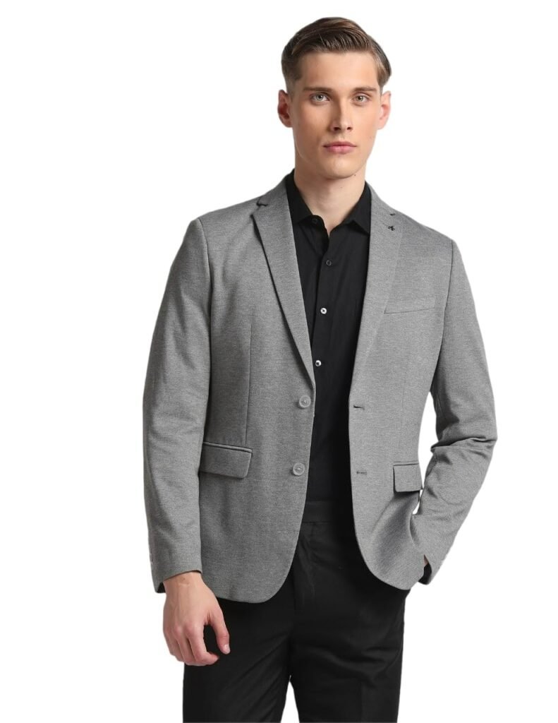 Arrow Textured Slim Fit Blazer for Men – Button Closure Formal & Casual Wear Mens Blazer