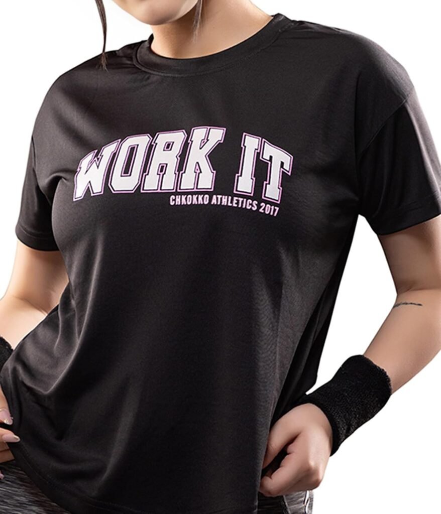 CHKOKKO Stylish Activewear Gym Tshirt for Women Workout Sports T Shirt