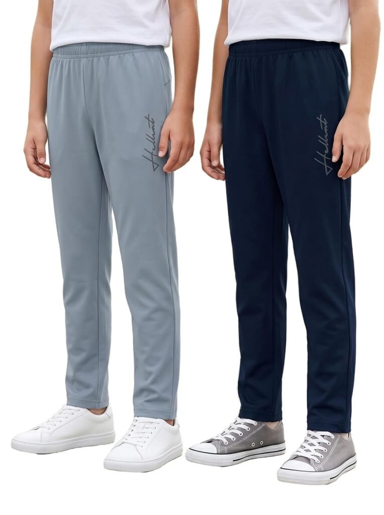 HELLCAT Boys Track Pant Casual Wear | Regular Fit Solid Jogger Style | Cotton Blend Fabric | Comfortable, Play & Sports | Pack of 2 HELLCAT Boys Track Pant Casual Wear | Regular Fit Solid Jogger Style | Cotton Blend Fabric | Comfortable, Play & Sports | Pack of 2