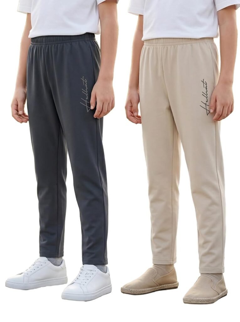 HELLCAT Boys Track Pant Casual Wear | Regular Fit Solid Jogger Style | Cotton Blend Fabric | Comfortable, Play & Sports | Pack of 2 HELLCAT Boys Track Pant Casual Wear | Regular Fit Solid Jogger Style | Cotton Blend Fabric | Comfortable, Play & Sports | Pack of 2