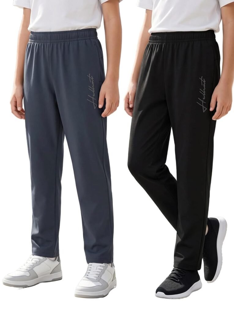 HELLCAT Boys Track Pant Casual Wear | Regular Fit Solid Jogger Style | Cotton Blend Fabric | Comfortable, Play & Sports | Pack of 2 HELLCAT Boys Track Pant Casual Wear | Regular Fit Solid Jogger Style | Cotton Blend Fabric | Comfortable, Play & Sports | Pack of 2