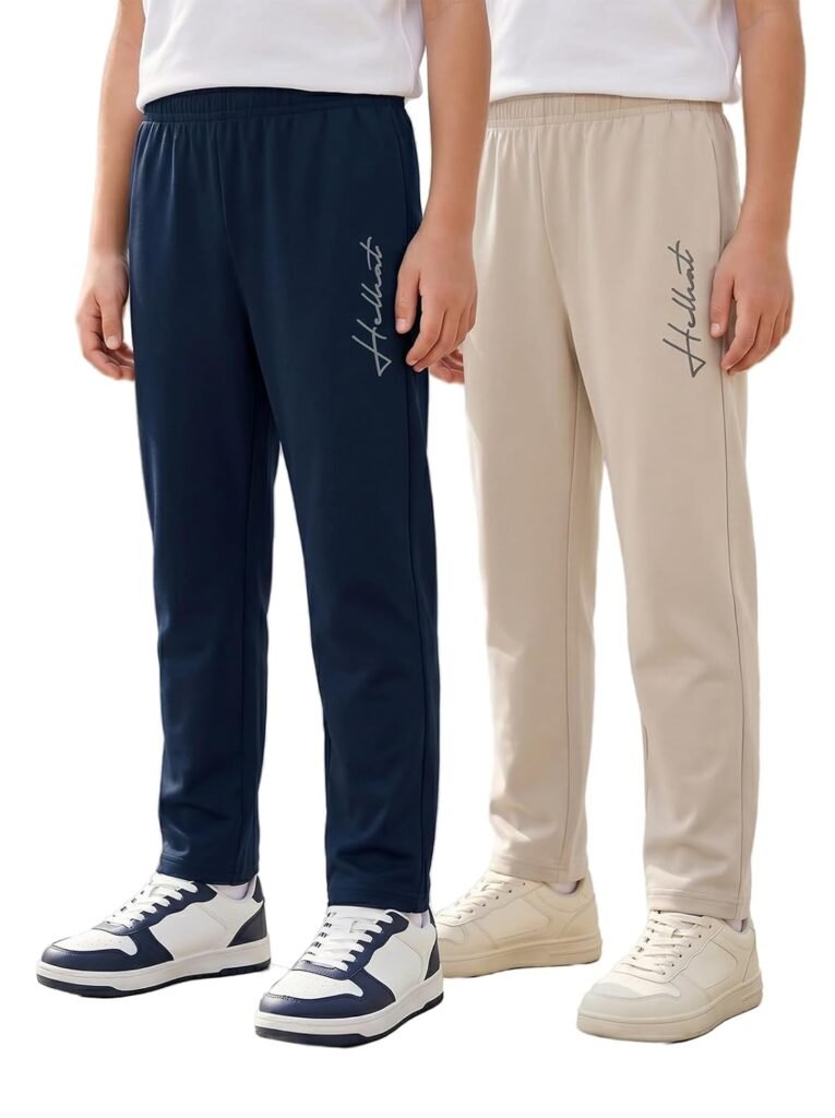 HELLCAT Boys Track Pant Casual Wear | Regular Fit Solid Jogger Style | Cotton Blend Fabric | Comfortable, Play & Sports | Pack of 2