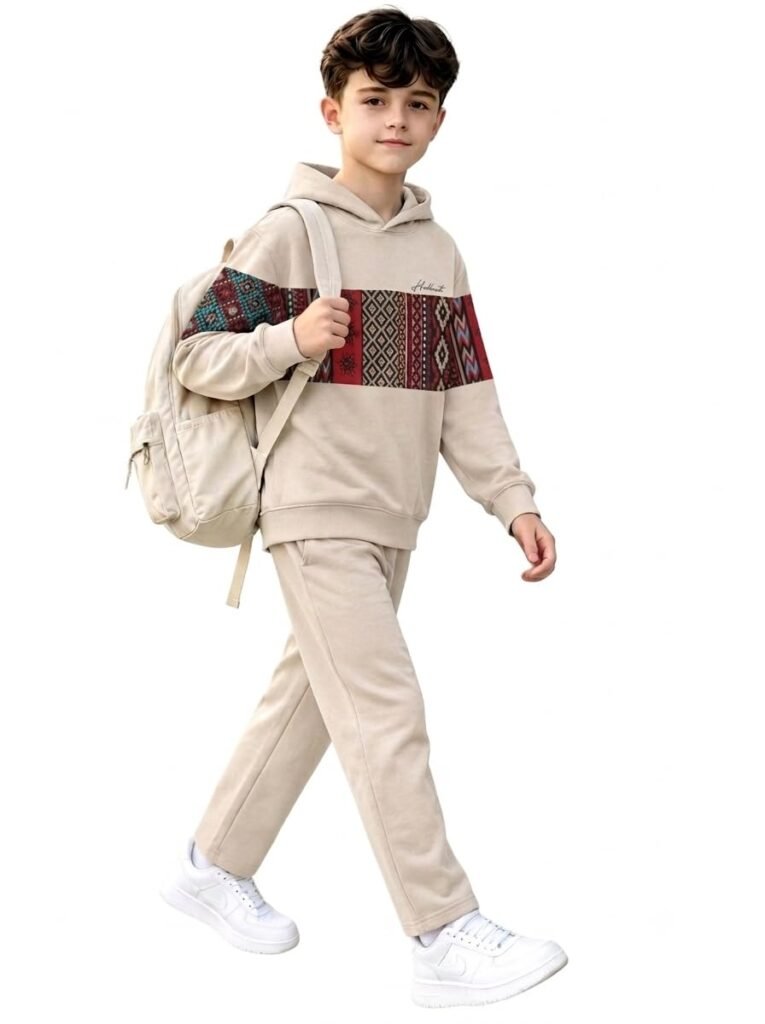 HELLCAT Trendy Printed Cotton Blend Hoodie T-shirt Jogger Trackpant Clothing Set for Boys – Pack of 1