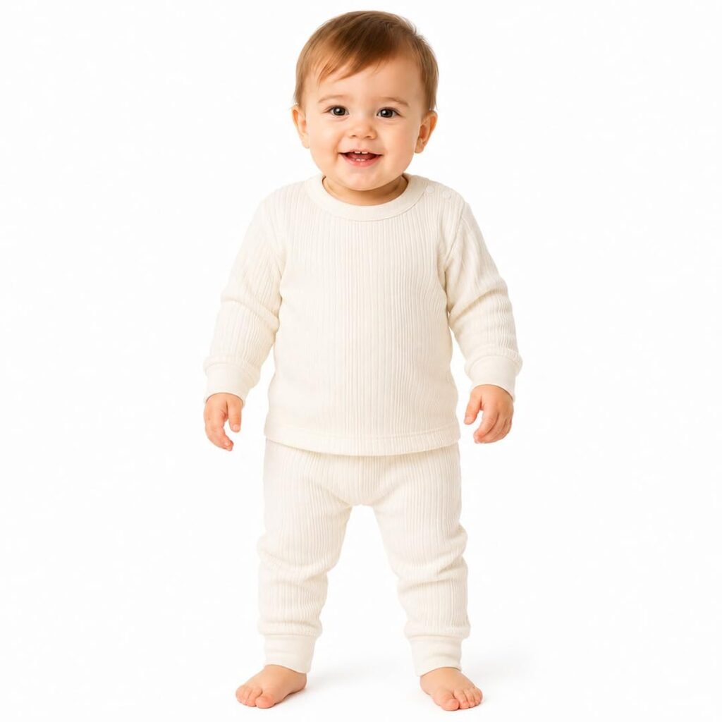 MOM CARE Baby Thermal Wear | Kids Warm Woolen T-Shirt & Bottom Set | Unisex Fleece Innerwear Set for Baby Girl & Baby Boy | Infant Winter Wear
