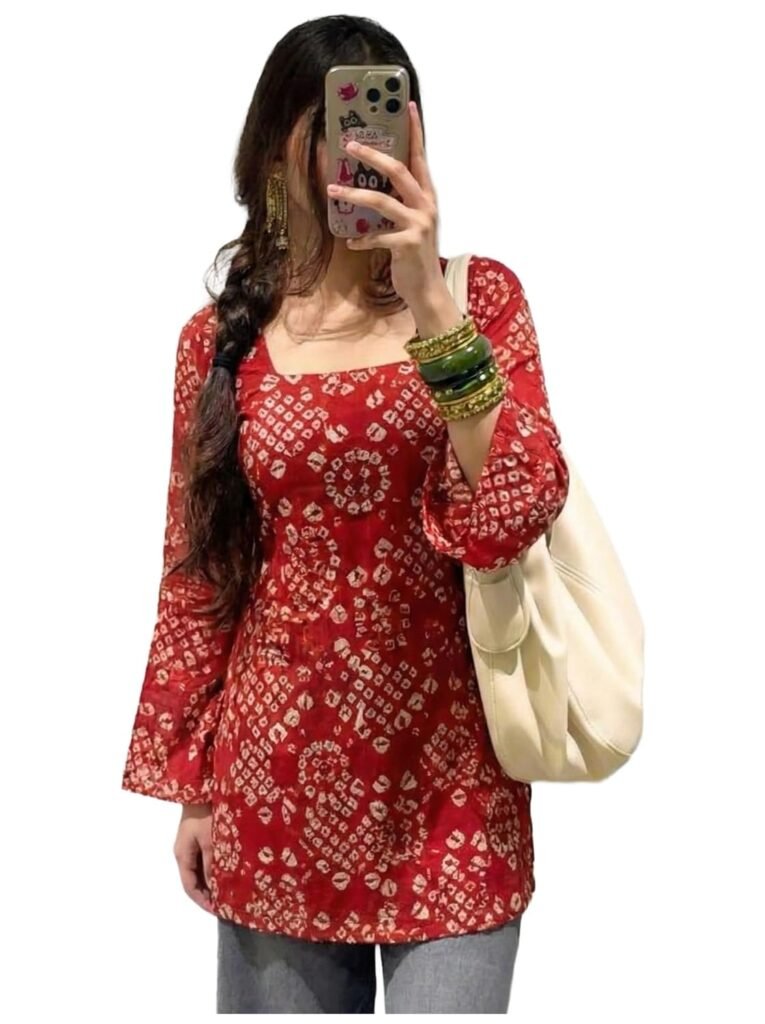 ANNI Designer Women’s Viscose Blend Printed Short Kurti | Straight Fit Casual Ethnic Top | Square Neck Full Sleeve Kurta Office College ANNI Designer Women’s Viscose Blend Printed Short Kurti | Straight Fit Casual Ethnic Top | Square Neck Full Sleeve Kurta Office College