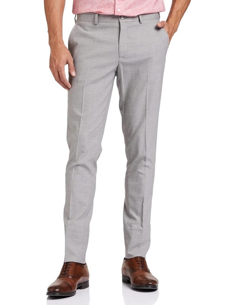 Amazon Brand – Symbol Men’s Stretchable Formal Pants | Trousers (Slim Fit)