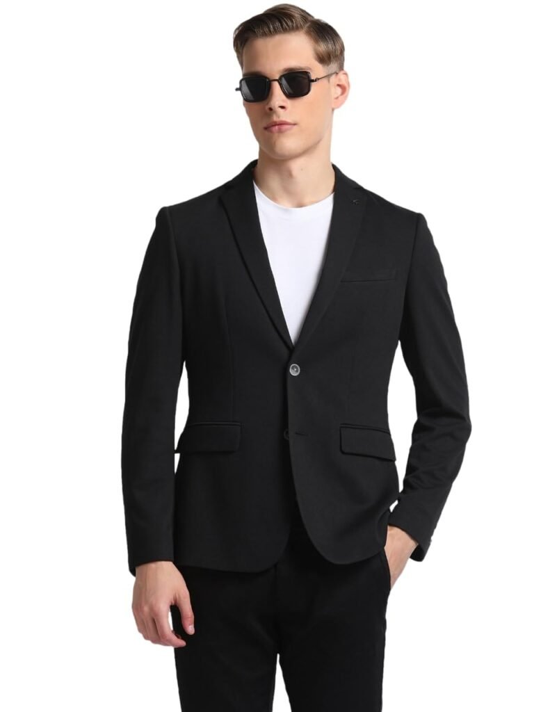 Arrow Textured Slim Fit Blazer for Men – Button Closure Formal & Casual Wear Mens Blazer