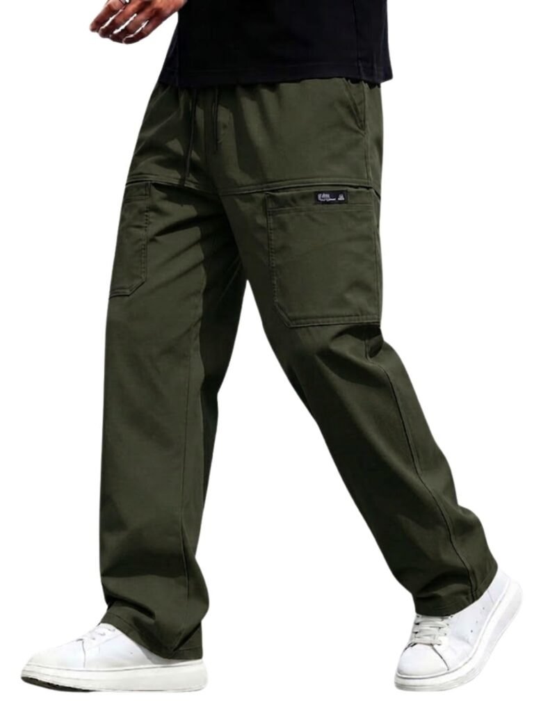 Cargo for Men | Cotton Cargo Pant | Lower for man | Elastic Drawstring Waist Straight Fit Bottoms | Comfortable Breathable Cargos for Casual, Office Wear Cargo for Men | Cotton Cargo Pant | Lower for man | Elastic Drawstring Waist Straight Fit Bottoms | Comfortable Breathable Cargos for Casual, Office Wear