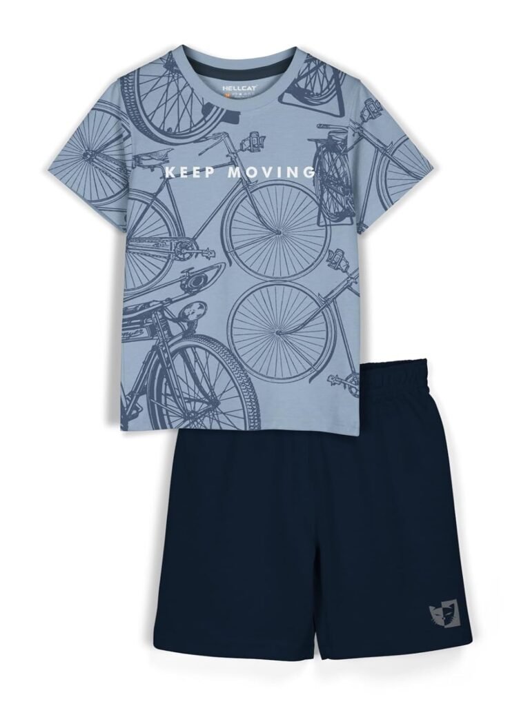 HELLCAT Boys Dress Clothing Set Combo with Tshirts & Shorts – Pack 1