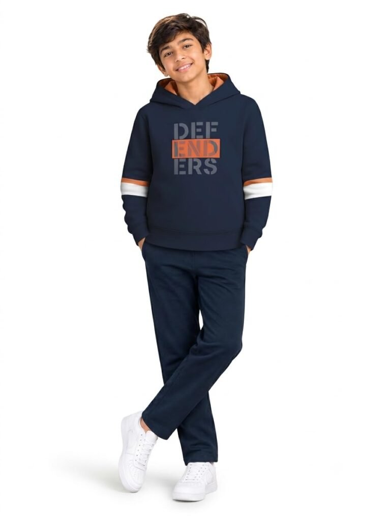 HELLCAT Trendy Printed Cotton Blend Hoodie T-shirt Jogger Trackpant Clothing Set for Boys – Pack of 1