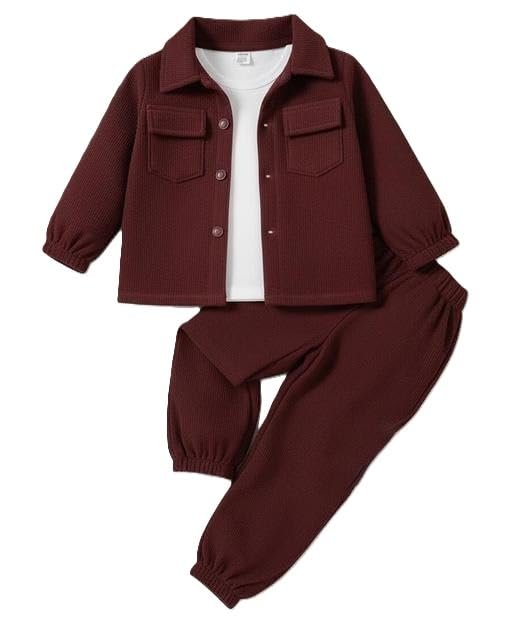Kids Boys Top Bottom Set Soft Cotton Comfortable Casual Outfit For Play School And Everyday Activity Set