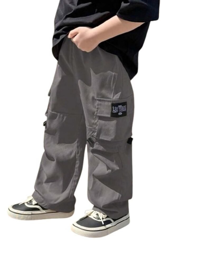 Lymio Junior’s Boys Cargo Pants | Stylish Cotton Blend Casual Trousers for Kids | Relaxed Fit Junior Boy Cargo Pant | Trendy Kids Streetwear Joggers with Multi-Pockets