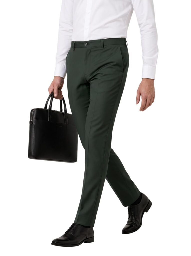 SaintX Men’s Premium Stretchable Formal Trouser with Techno Flex Waistband | Slim Fit Pants | Italian Design | Office Wear/Executive Wear