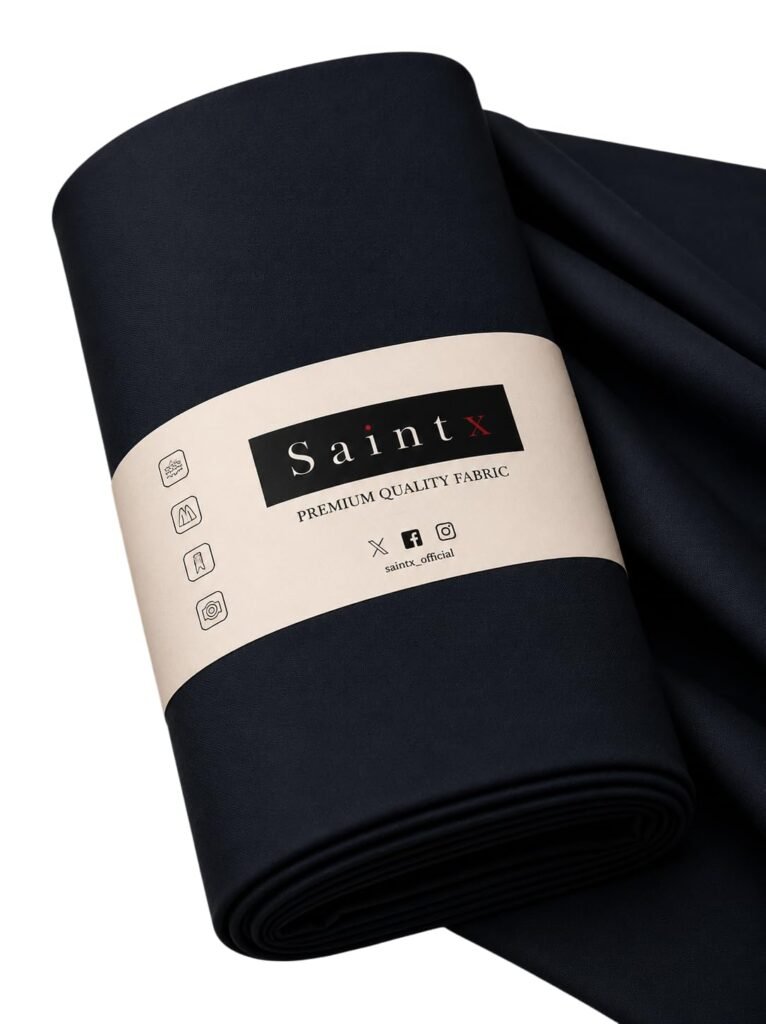 SaintX Men’s Unstitched Premium Trouser Fabric | 240 GSM Triple Blend Stretchable | Wrinkle Resistant Easy Care | All Season Casual & Formal Wear | 1.3 mts Length, 58 inch Width (SAINTFB01)