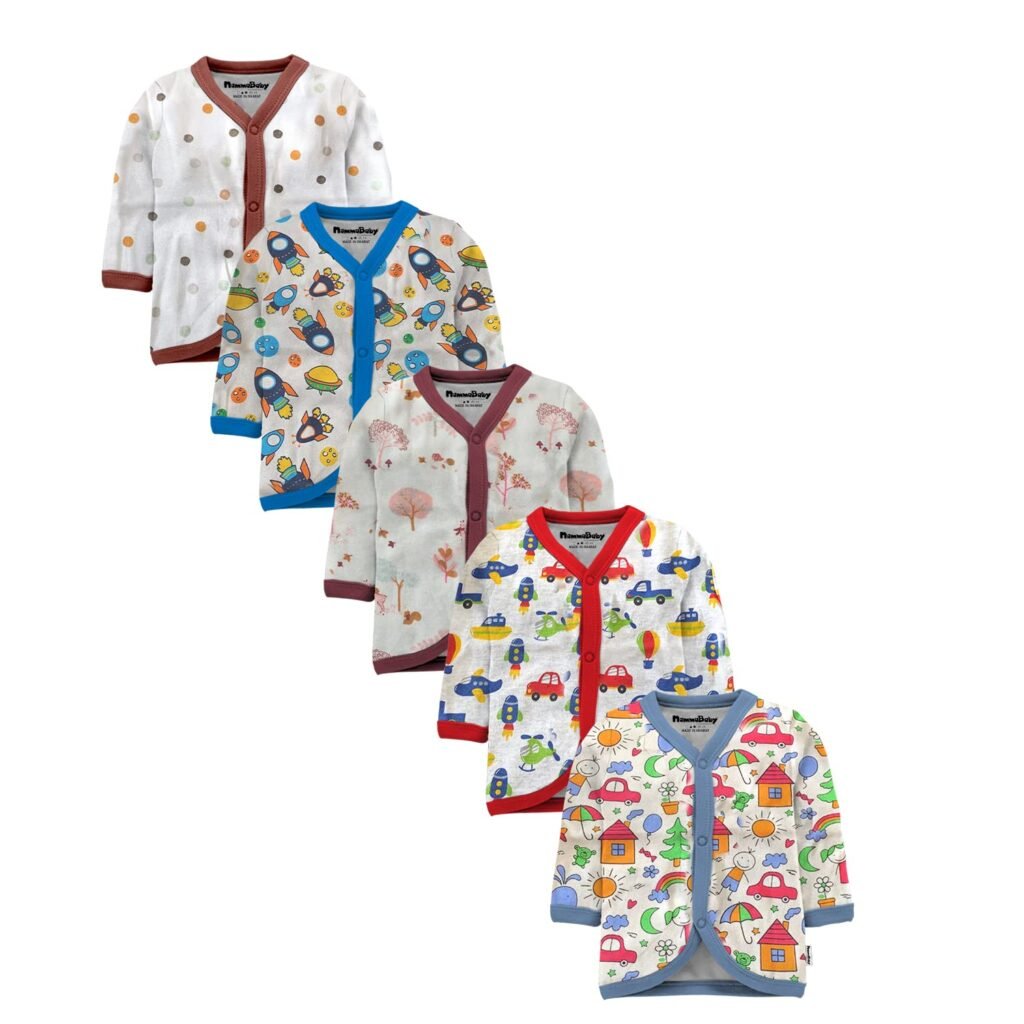 Tinchuk Baby Boy’s & Baby Girl’s Printed T-Shirt/Jhabla/Nightsuits with Assorted Prints- Multi-Pack