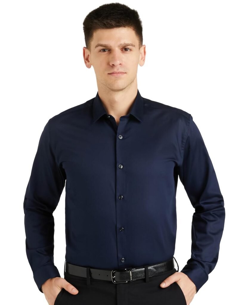 Van Heusen Men’s Cotton Solid Slim Fit Shirt